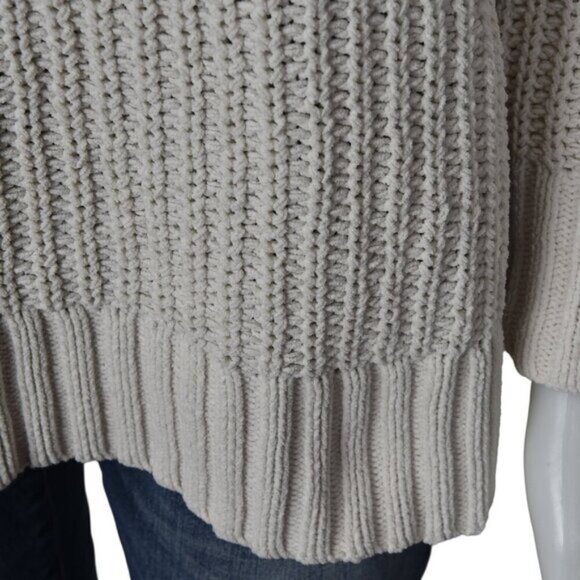 Aerie Chenille Oversized Turtleneck Sweater Cream Beige Size XS - Picture 5 of 12